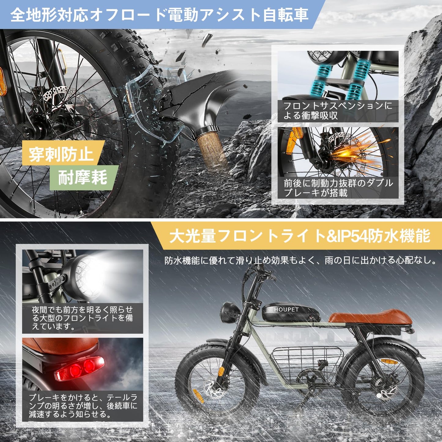 DYS2 電動アシスト自転車 | 500Wブラシレスモーター | 20インチ極太タイヤ | 最大120KM走行距離 | スマートLCDディスプレイ | シマノ7段変速